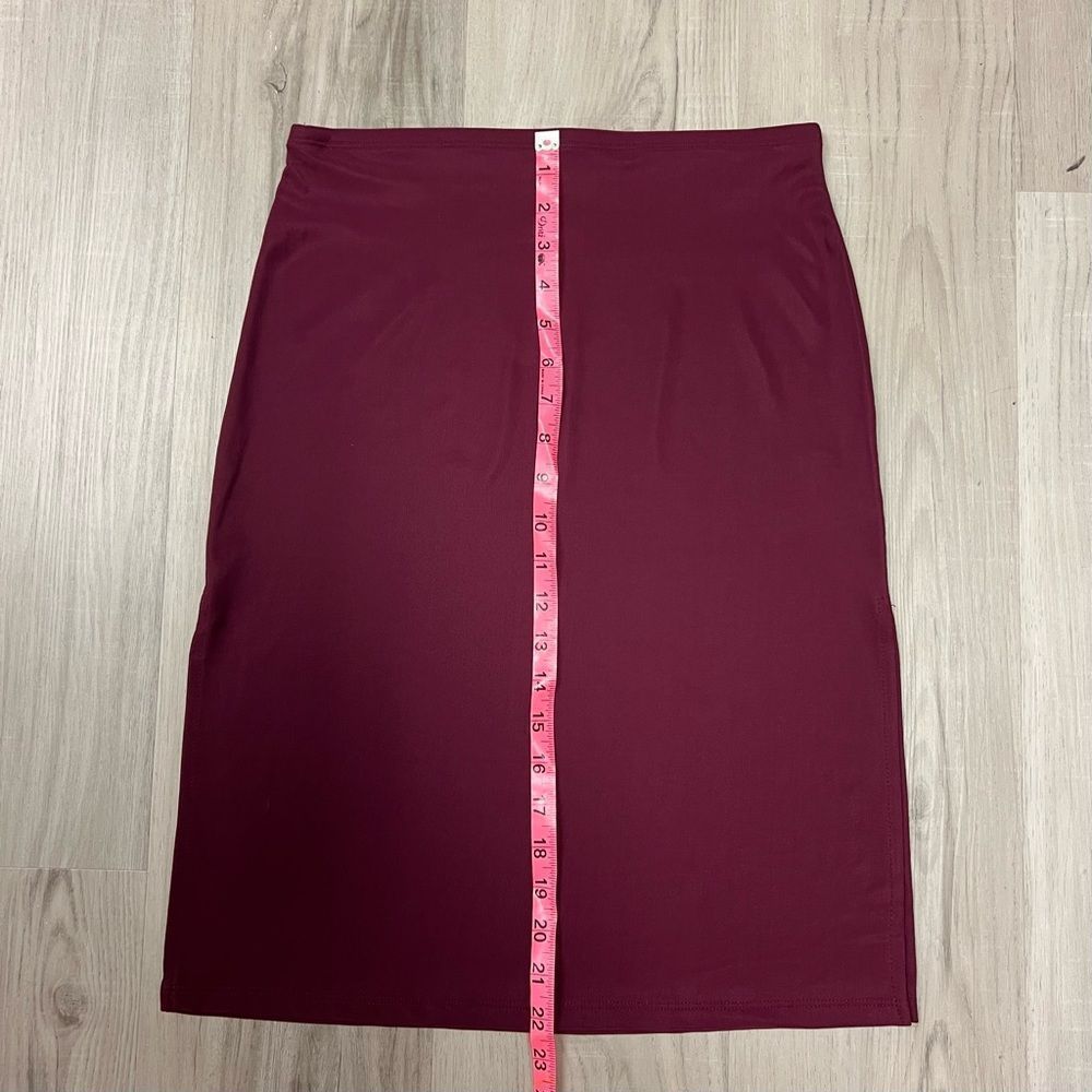 Forever 21 burgundy midi skirt size L vintage sexy stretchy mallgoth - Picture 6 of 12